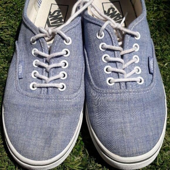 Vans TC6D Crosshatch Blue Jean Denim Low Top Lace Up Fashion Sneakers Sz 8.5 - Picture 8 of 8